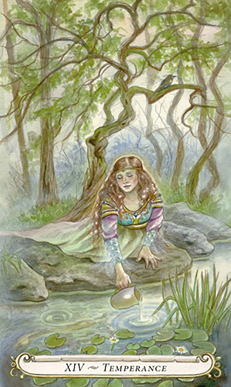 Temperance card from The Fairy Tale Tarot by Lisa Hunt