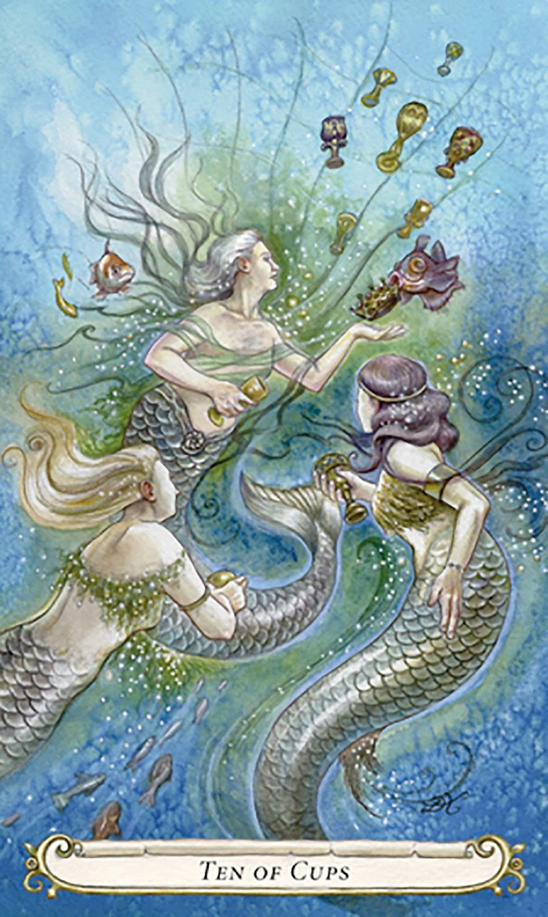 Ten of Cups card from The Fairy Tale Tarot by Lisa Hunt