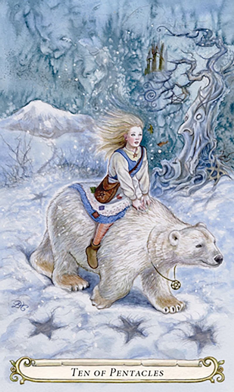 Ten of Pentacles card from The Fairy Tale Tarot by Lisa Hunt