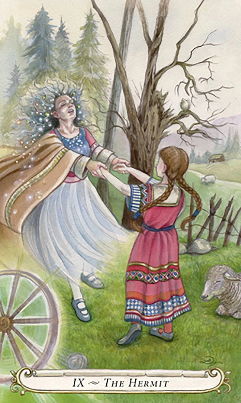 The Hermit card from The Fairy Tale Tarot by Lisa Hunt