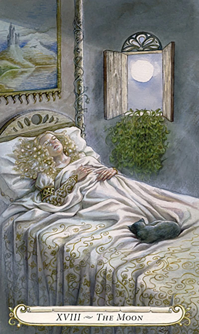 The Moon card from The Fairy Tale Tarot by Lisa Hunt