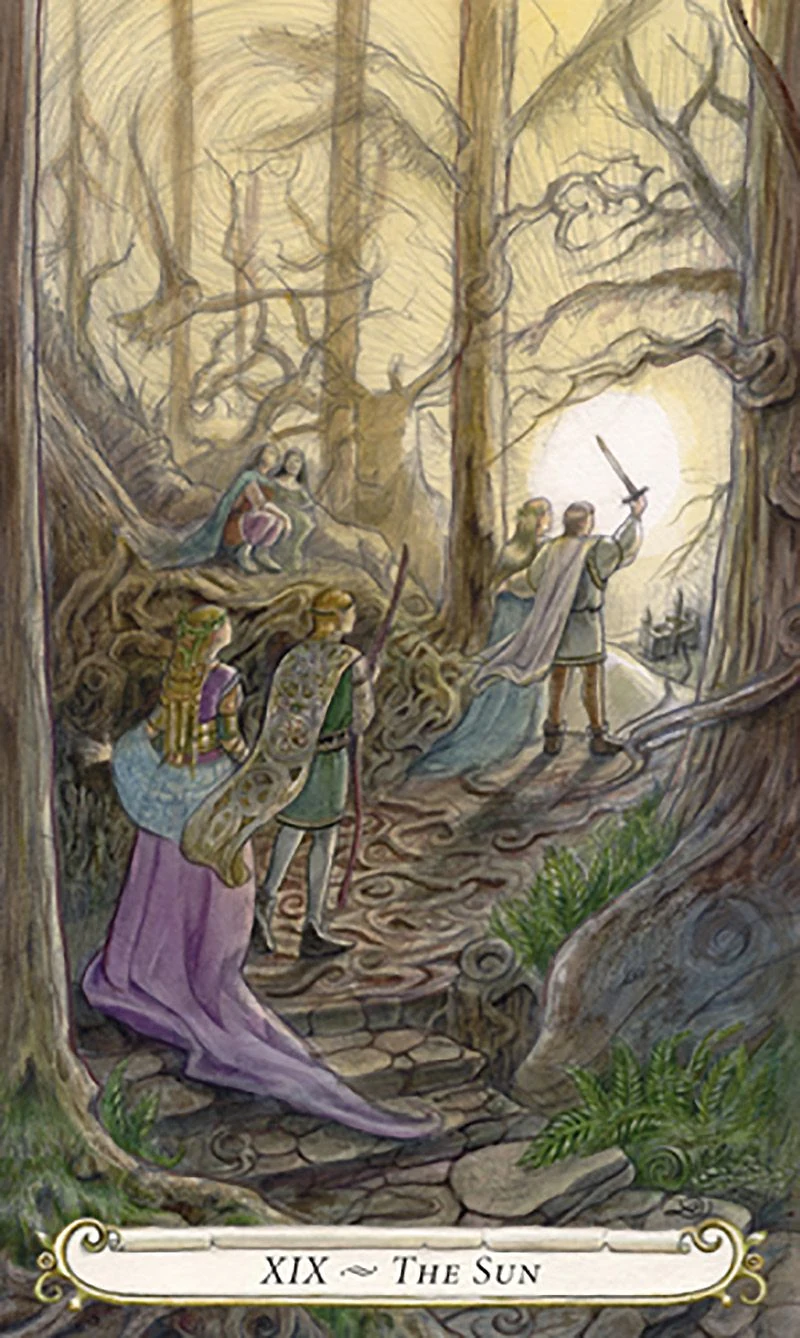 The Sun card from The Fairy Tale Tarot by Lisa Hunt
