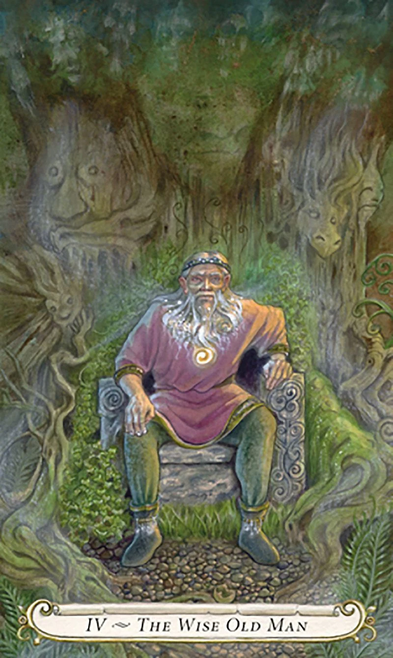 The Wise Old Man card from The Fairy Tale Tarot by Lisa Hunt