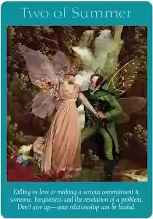 Wheel of Fortune card from the Fairy Tarot deck