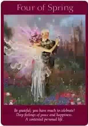 Four of Pentacles card from the Fairy Tarot deck
