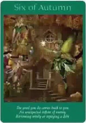 Eight of Pentacles card from the Fairy Tarot deck