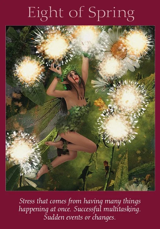 Eight of Spring – Fairy Tarot by Radleigh Valentine tarot deck card on TarotFans.com