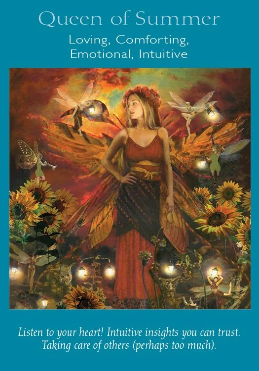 Queen of Summer – Fairy Tarot by Radleigh Valentine tarot deck card on TarotFans.com