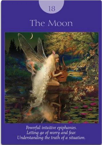 The Moon – Fairy Tarot by Radleigh Valentine tarot deck card on TarotFans.com