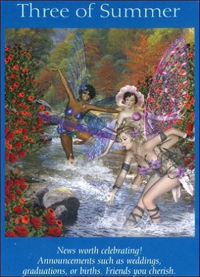 Three of Summer – Fairy Tarot by Radleigh Valentine tarot deck card on TarotFans.com