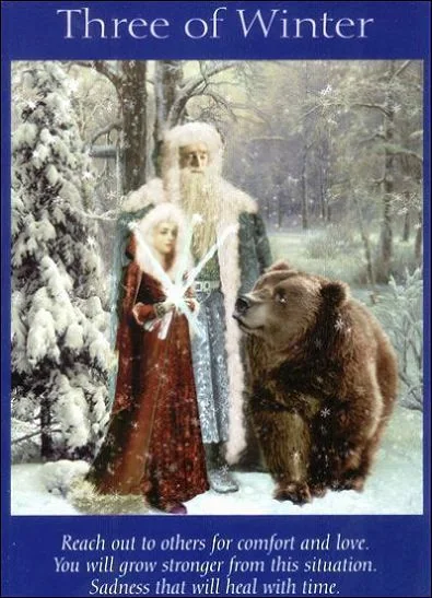 Three of Winter – Fairy Tarot by Radleigh Valentine tarot deck card on TarotFans.com