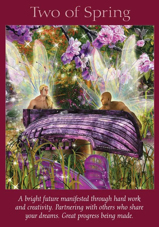 Two of Spring – Fairy Tarot by Radleigh Valentine tarot deck card on TarotFans.com
