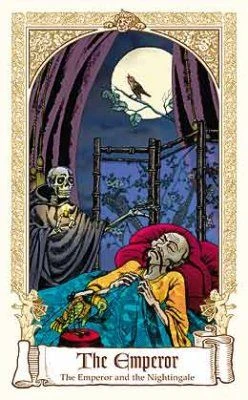 The Emperor — The Emperor and the Nightingale card from The Fairytale Tarot by Karen Mahony, Alex Ukolov and Irena Triskova