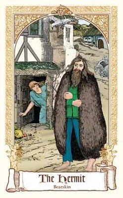 The Hermit — Bearskin card from The Fairytale Tarot by Karen Mahony, Alex Ukolov and Irena Triskova