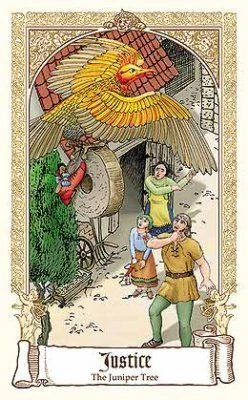 The Fairytale Tarot Review 84 Justice — The Juniper Tree card from The Fairytale Tarot