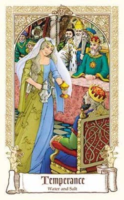 Temperance — Water and Salt card from The Fairytale Tarot by Karen Mahony, Alex Ukolov and Irena Triskova