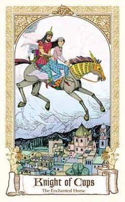 Knight of Cups — The Enchanted Horse card from The Fairytale Tarot by Karen Mahony, Alex Ukolov and Irena Triskova