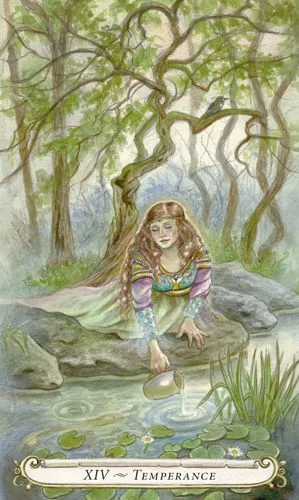 Temperance card from the Fairy Tale Tarot by Lisa Hunt deck