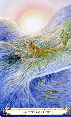 Princess of Cups card from the Fairy Tale Tarot by Lisa Hunt deck