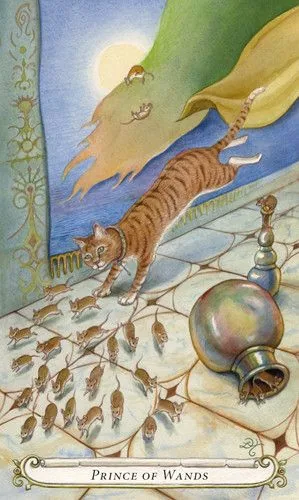 Prince of Wands card from the Fairy Tale Tarot by Lisa Hunt deck