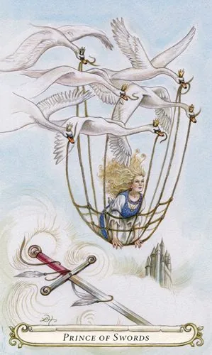 Prince of Swords card from the Fairy Tale Tarot by Lisa Hunt deck