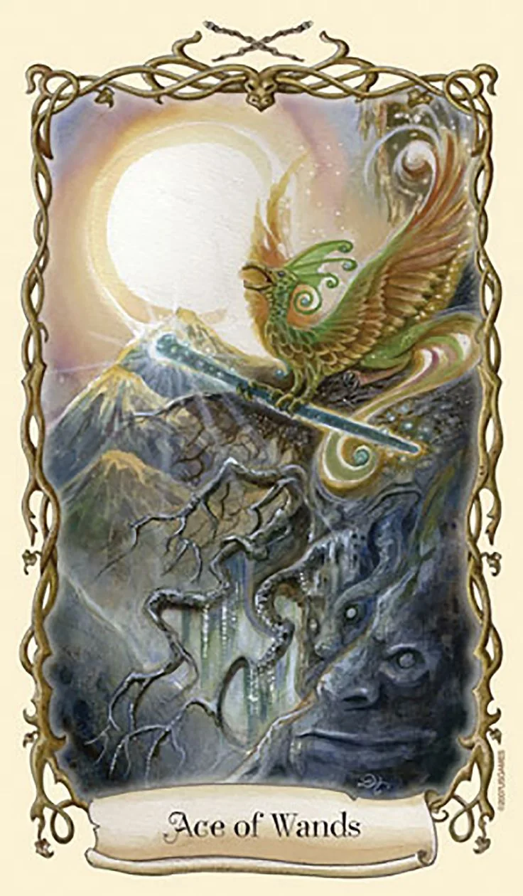 Ace of Wands - Fantastical Creatures Tarot - Tarot Deck by D. J. Conway and Lisa Hunt