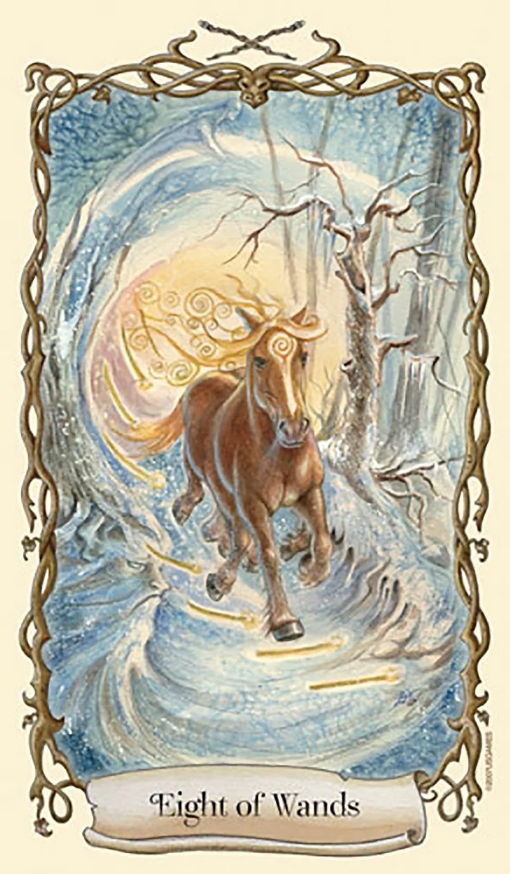 Eight of Wands - Fantastical Creatures Tarot - Tarot Deck by D. J. Conway and Lisa Hunt