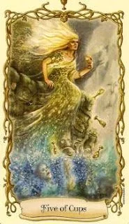 Five of Cups - Fantastical Creatures Tarot - Tarot Deck by D. J. Conway and Lisa Hunt