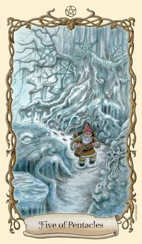 Five of Pentacles - Fantastical Creatures Tarot - Tarot Deck by D. J. Conway and Lisa Hunt