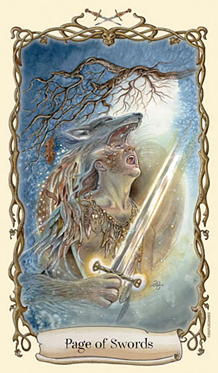 Page of Swords - Fantastical Creatures Tarot - Tarot Deck by D. J. Conway and Lisa Hunt