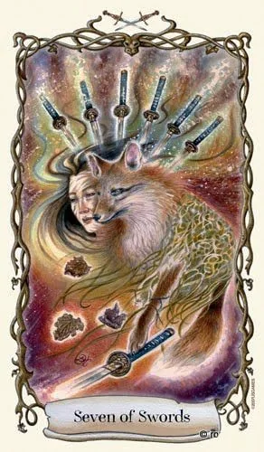 Seven of Swords - Fantastical Creatures Tarot - Tarot Deck by D. J. Conway and Lisa Hunt