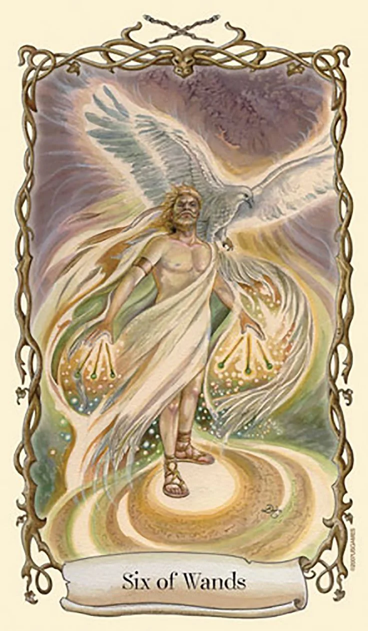 Six of Wands - Fantastical Creatures Tarot - Tarot Deck by D. J. Conway and Lisa Hunt