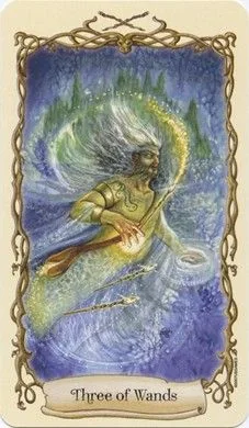 Three of Wands - Fantastical Creatures Tarot - Tarot Deck by D. J. Conway and Lisa Hunt