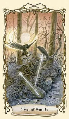 Two of Wands - Fantastical Creatures Tarot - Tarot Deck by D. J. Conway and Lisa Hunt