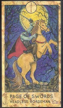 Page of Swords — Headless Horseman card from the Fantasy World Tarot deck