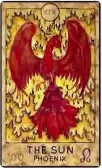 The Sun — Phoenix card from the Fantasy Creatures Tarot deck