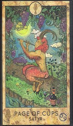 Page of Cups — Satyr card from the Fantasy World Tarot deck