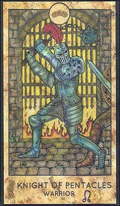 Knight of Pentacles — Warrior card from the Fantasy World Tarot deck
