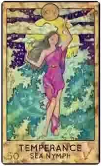 Temperance — Sea Nymph card from the Fantasy Creatures Tarot deck