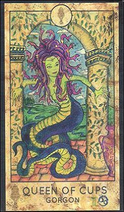 Queen of Cups — Gorgon card from the Fantasy World Tarot deck