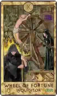 Wheel of Fortune — Inquisitor card from the Fantasy Creatures Tarot deck