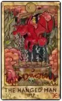 The Hanged Man — Ogre card from the Fantasy Creatures Tarot deck