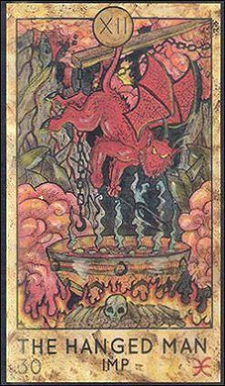 The Hanged Man — Imp card from the Fantasy World Tarot deck