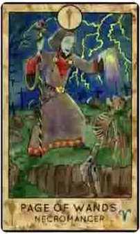 Page of Wands — Chameleon card from the Fantasy Creatures Tarot deck