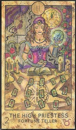 The High Priestess — Fortune Teller card from the Fantasy World Tarot deck