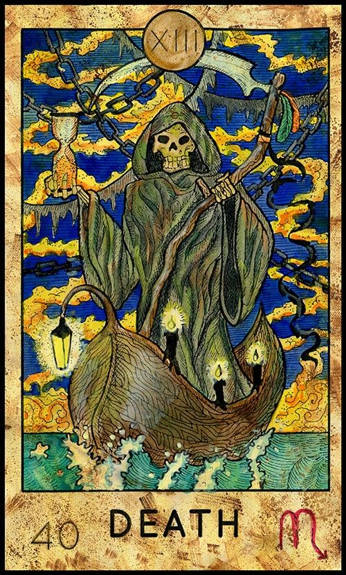Death — Grim Reaper card from the Fantasy World Tarot deck