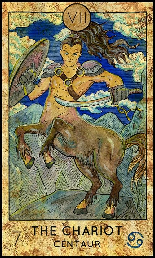 The Chariot — Centaur card from the Fantasy World Tarot deck