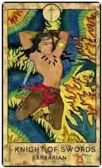 Knight of Swords — Arabian card from the Fantasy Creatures Tarot deck