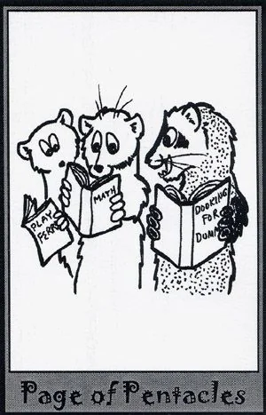 Page of Pentacles card from the Ferret Tarot deck