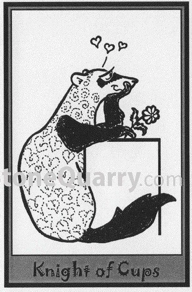 Knight of Cups card from the Ferret Tarot deck
